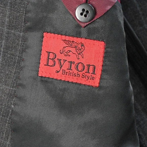 Byron 42R Gray Plaid Dover 100% Wool Mens Blazer Suit Jacket Sport Coat - Picture 4 of 12